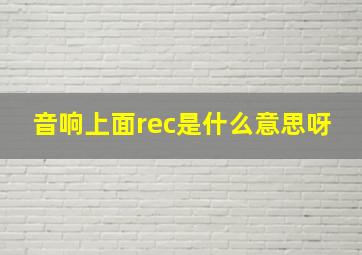 音响上面rec是什么意思呀