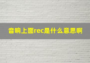 音响上面rec是什么意思啊