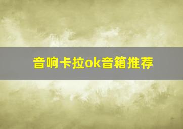 音响卡拉ok音箱推荐