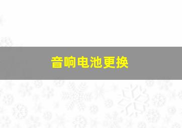 音响电池更换