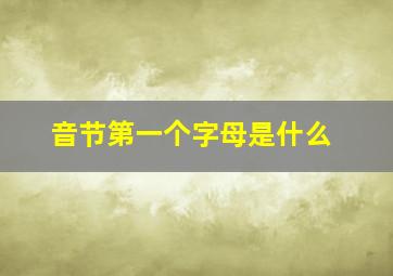 音节第一个字母是什么