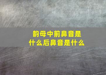 韵母中前鼻音是什么后鼻音是什么