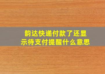 韵达快递付款了还显示待支付提醒什么意思