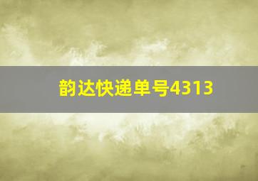 韵达快递单号4313