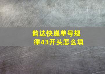 韵达快递单号规律43开头怎么填