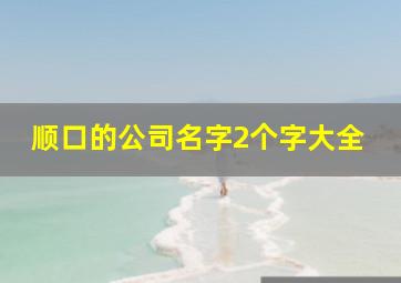 顺口的公司名字2个字大全