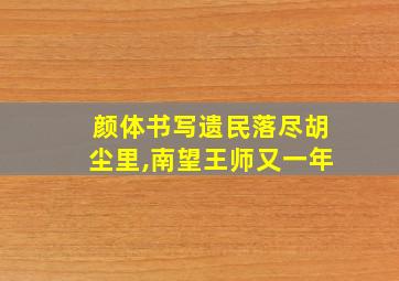 颜体书写遗民落尽胡尘里,南望王师又一年