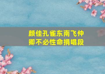 颜佳孔雀东南飞仲卿不必性命捐唱段