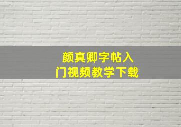 颜真卿字帖入门视频教学下载