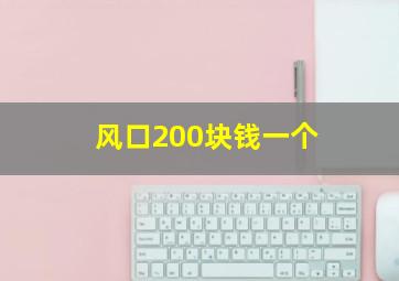 风口200块钱一个