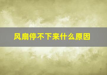 风扇停不下来什么原因