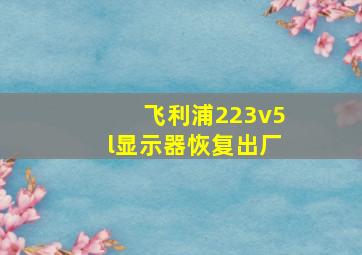 飞利浦223v5l显示器恢复出厂