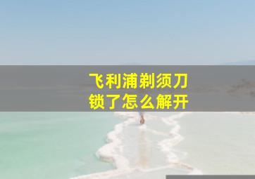 飞利浦剃须刀锁了怎么解开