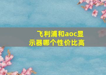 飞利浦和aoc显示器哪个性价比高