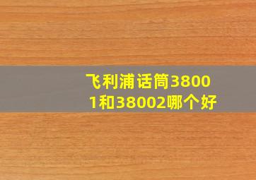 飞利浦话筒38001和38002哪个好