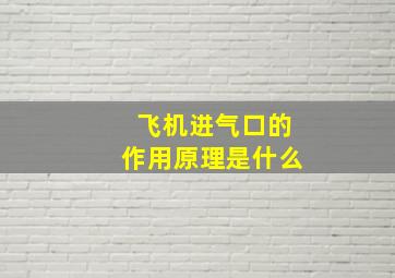 飞机进气口的作用原理是什么