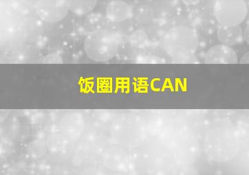 饭圈用语CAN