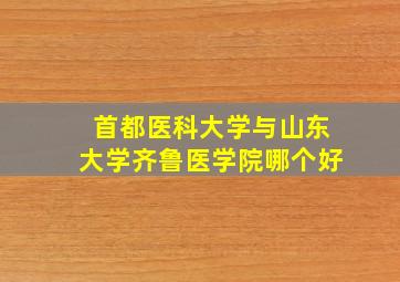 首都医科大学与山东大学齐鲁医学院哪个好