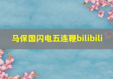 马保国闪电五连鞭bilibili