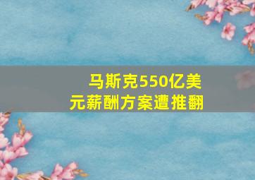 马斯克550亿美元薪酬方案遭推翻