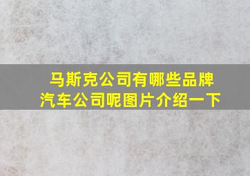 马斯克公司有哪些品牌汽车公司呢图片介绍一下