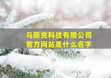 马斯克科技有限公司官方网站是什么名字