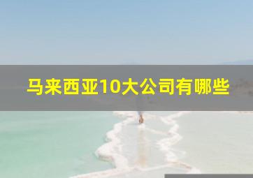 马来西亚10大公司有哪些