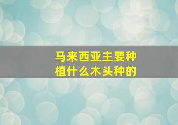 马来西亚主要种植什么木头种的