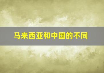 马来西亚和中国的不同