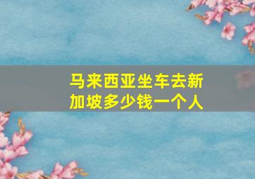 马来西亚坐车去新加坡多少钱一个人