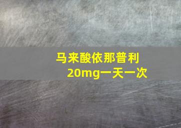 马来酸依那普利20mg一天一次