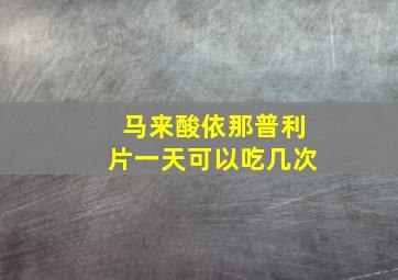 马来酸依那普利片一天可以吃几次