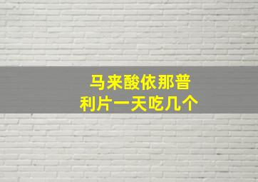 马来酸依那普利片一天吃几个