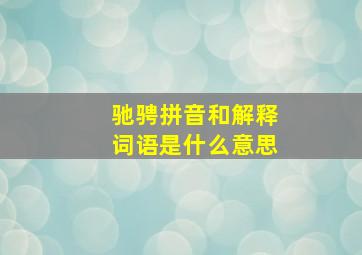 驰骋拼音和解释词语是什么意思