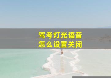 驾考灯光语音怎么设置关闭