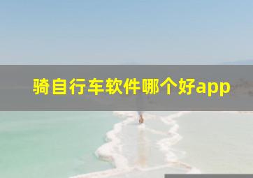 骑自行车软件哪个好app