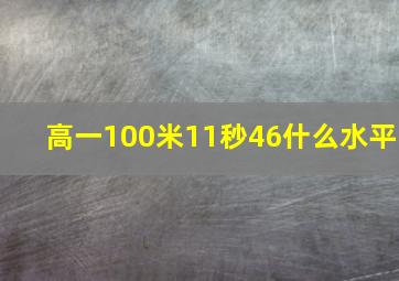 高一100米11秒46什么水平