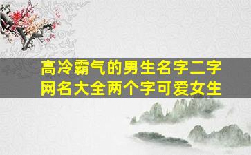 高冷霸气的男生名字二字网名大全两个字可爱女生