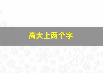 高大上两个字