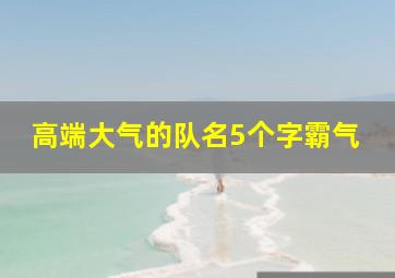 高端大气的队名5个字霸气