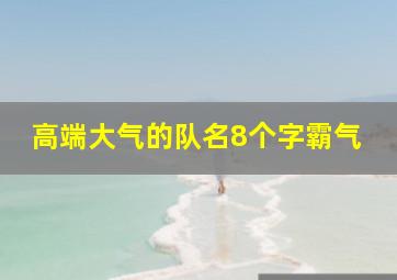 高端大气的队名8个字霸气