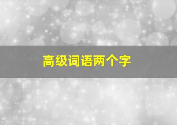 高级词语两个字