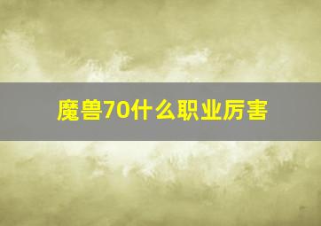 魔兽70什么职业厉害