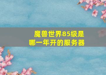 魔兽世界85级是哪一年开的服务器