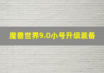 魔兽世界9.0小号升级装备