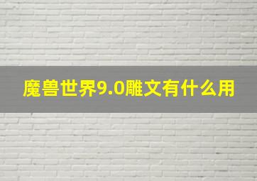 魔兽世界9.0雕文有什么用