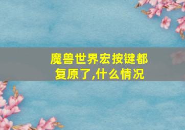 魔兽世界宏按键都复原了,什么情况