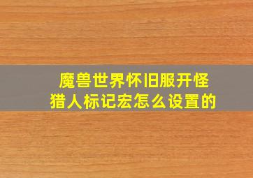 魔兽世界怀旧服开怪猎人标记宏怎么设置的