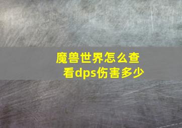 魔兽世界怎么查看dps伤害多少