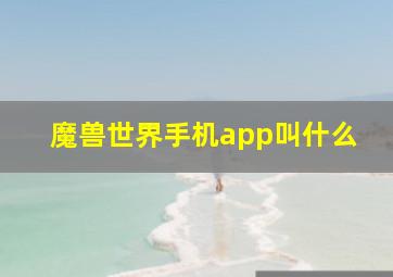 魔兽世界手机app叫什么